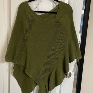 Anthropologie Olive colored NEW w/tags ruffled poncho .Size M/L can fit S too